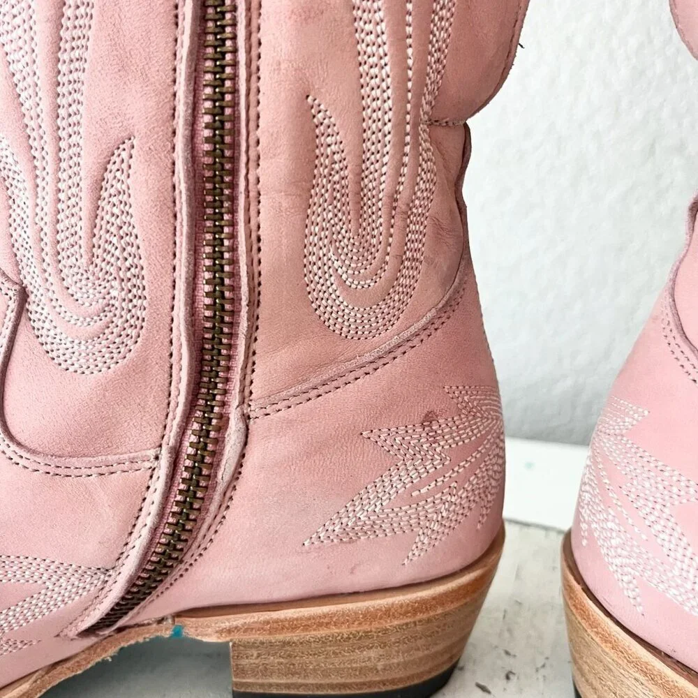 Lane LEXINGTON Over the Knee Pink Cowboy Boots Western Cowgirl Snip Toe Tall 5